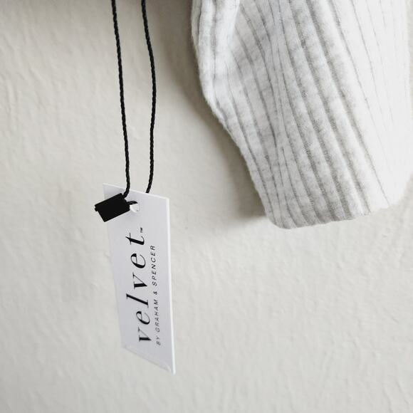 NWT Velvet by Graham & Spencer Pepper Lux Rib Dolman Sleeve Top Grey Plus 1X - Picture 8 of 9